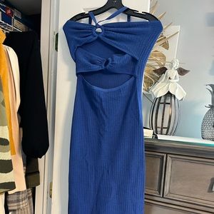 Solid and striped brand new midi dress